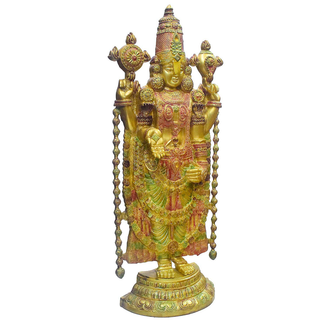 46 Inch Large Brass Lord Venkateswara (Balaji) Statue