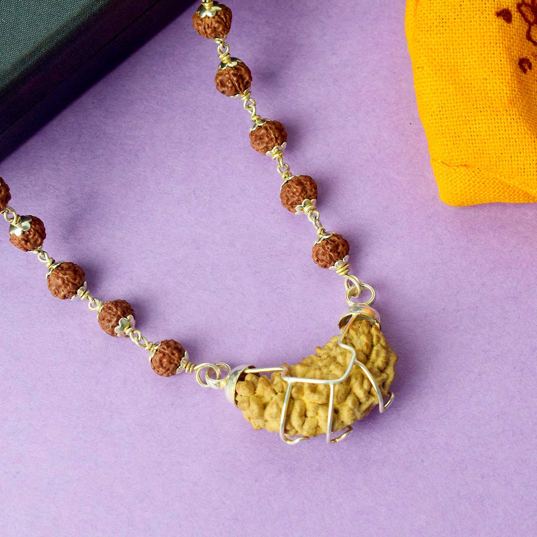 1 Mukhi Rudraksha Mala With Silver Capping Certified & Authentic