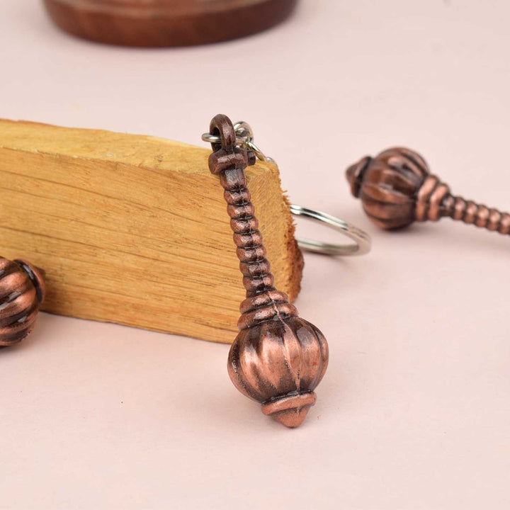 Zinc Hanuman Gadha Keychain symbolizing strength, protection, and divine blessings—crafted for daily use and spiritual connection on the go. India’s Largest Pooja Accessories Brand - www.satvikstore.in