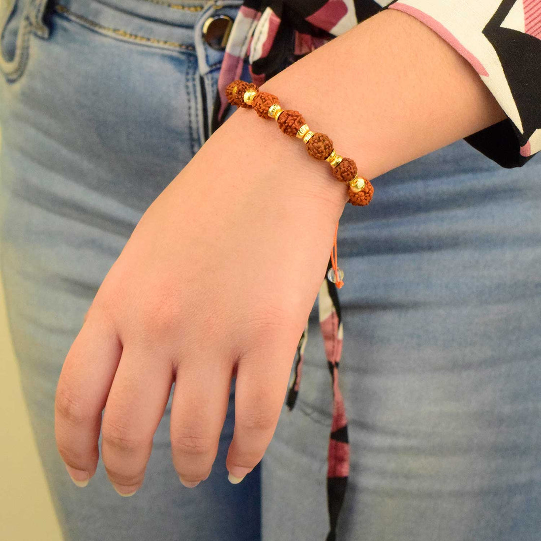 Rudraksha Bracelet with Brass Capping – Sacred Protection