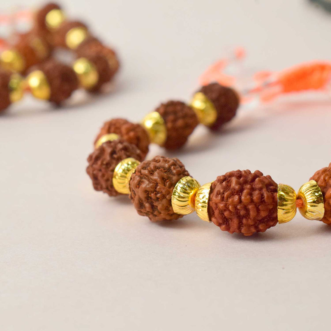 Rudraksha Bracelet with Brass Capping – Sacred Protection