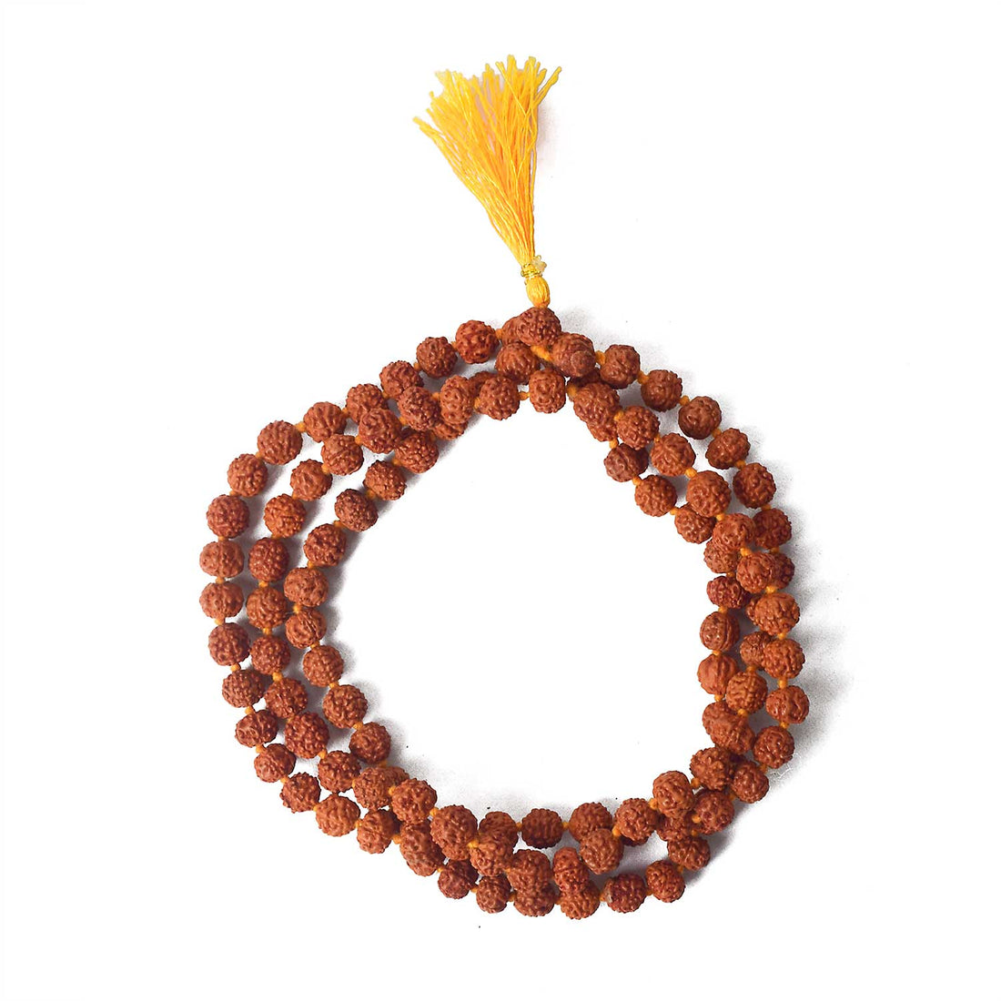 5 Mukhi Rudraksha Mala – 6mm Original Brown Beads for Spiritual Healing
