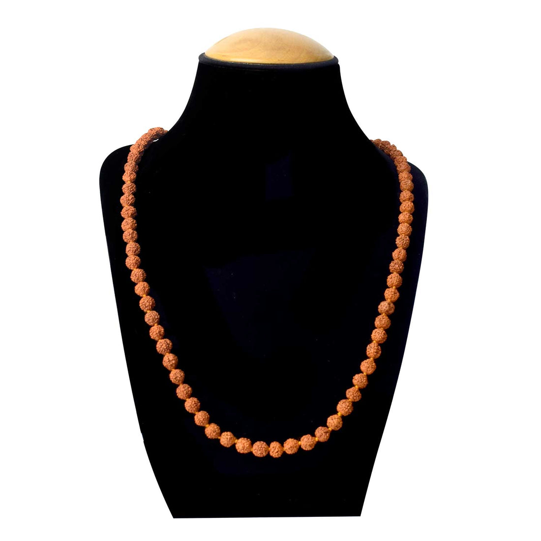 5 Mukhi Rudraksha Mala Natural Brown 8mm Beads for Meditation