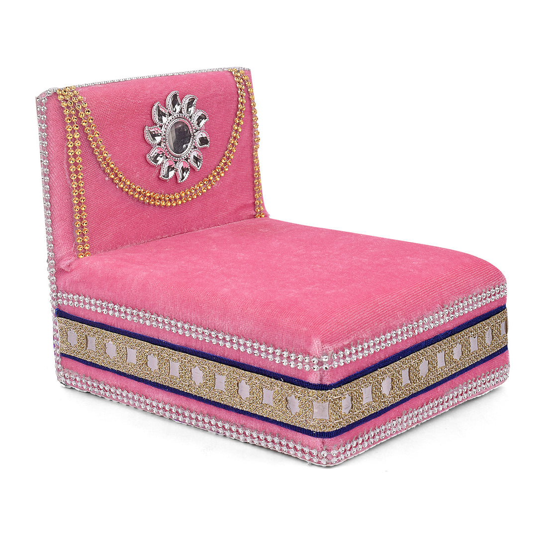 Divine Embrace: Laddu Gopal's Enchanting Velvet Sleeping Bed Small