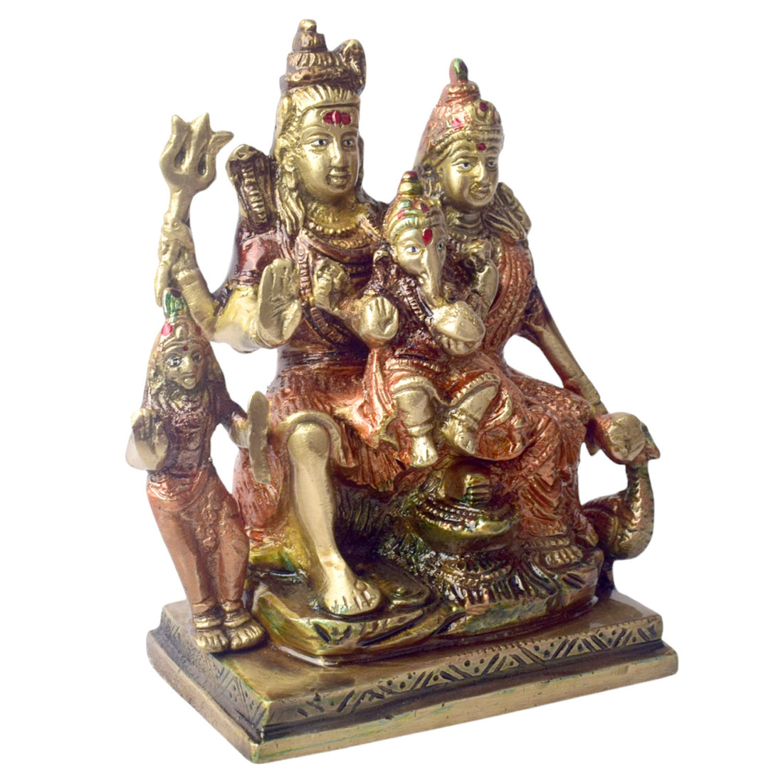 5.5 Inch Shiv Family Statue - Divine Hindu Sculpture for Home & Office