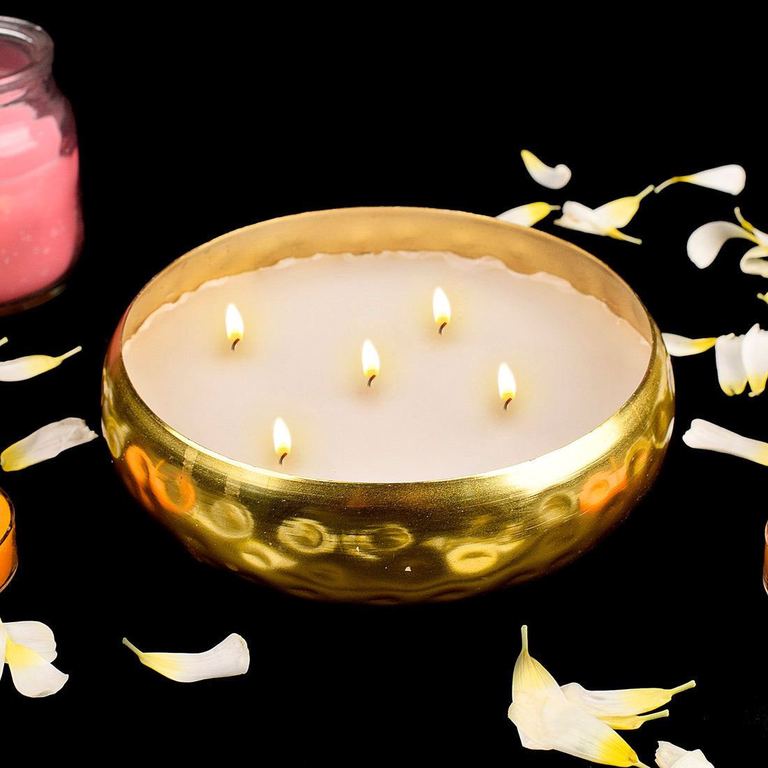 Decorative Brass Scented Candle Urli – Handcrafted Indian Home Décor Bowl with Elegant Design. India’s Largest Pooja Accessories Brand – www.satvikstore.in
