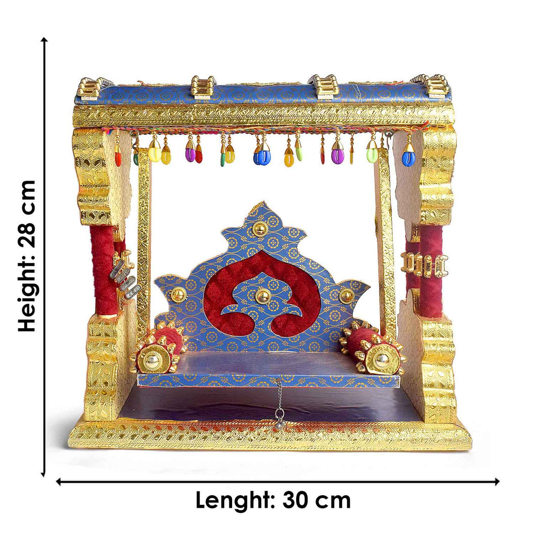 Royal Blue Metal Singhasan Jhula for Laddu Gopal