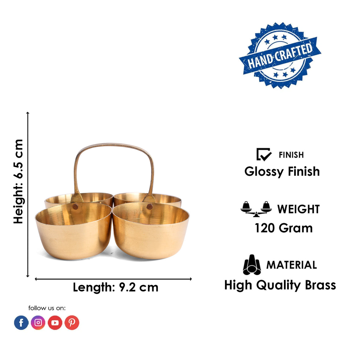 Elegant Brass Chaumukh Container