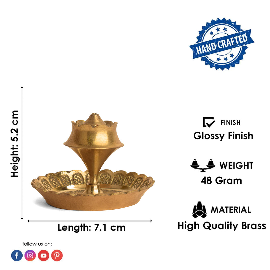 Elegant Brass Agarbatti Stick Stand with Ash Catcher