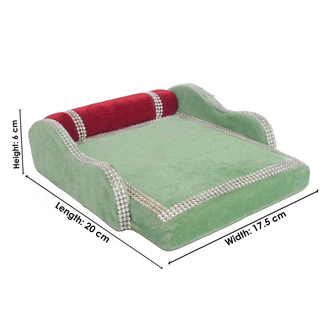 Devotional Bed – Green Velvet for Laddu Gopal