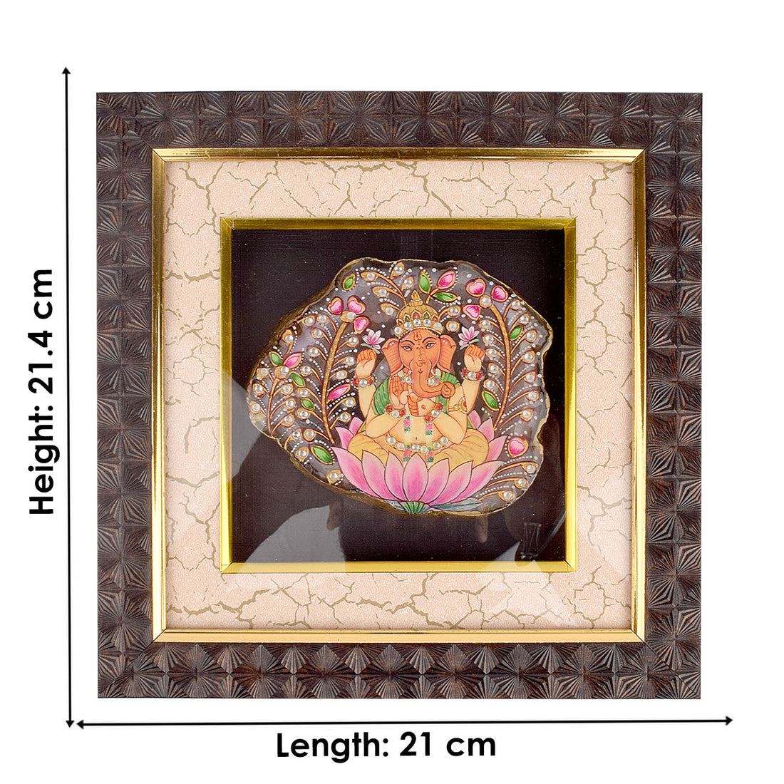 Divine Agate Ganesha Wooden Photo Frame