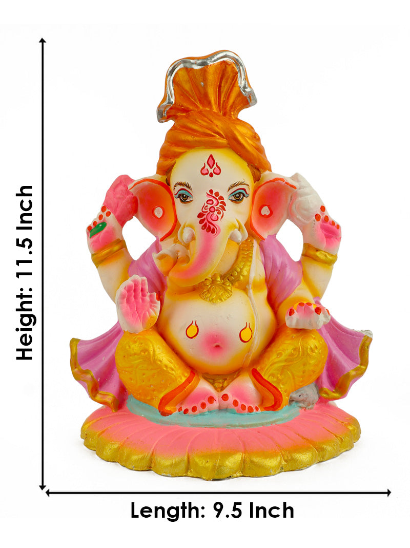 11.5 Inch Lambodara Eco-Friendly Ganesha Idol