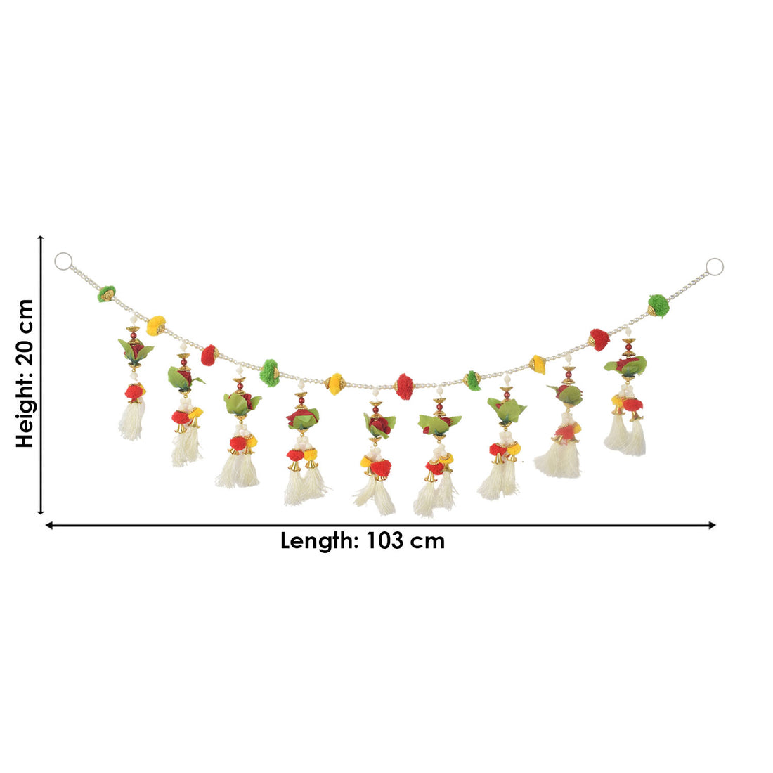 Pom Poms Toran Tassels with flowers - Festive Entrance