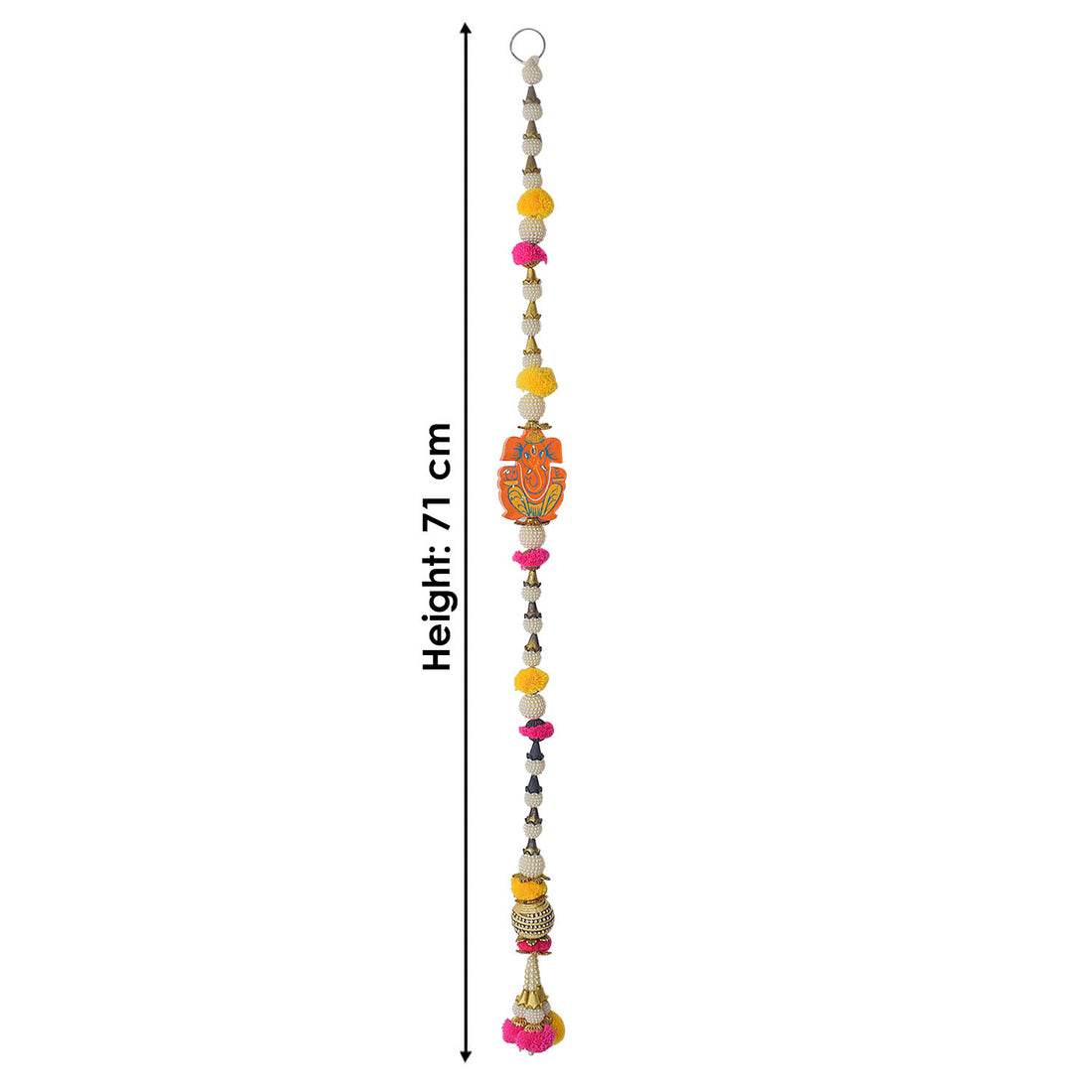 Vibrant Pom Pom Ganesha Latkan Pair β Traditional Door Hanging Set