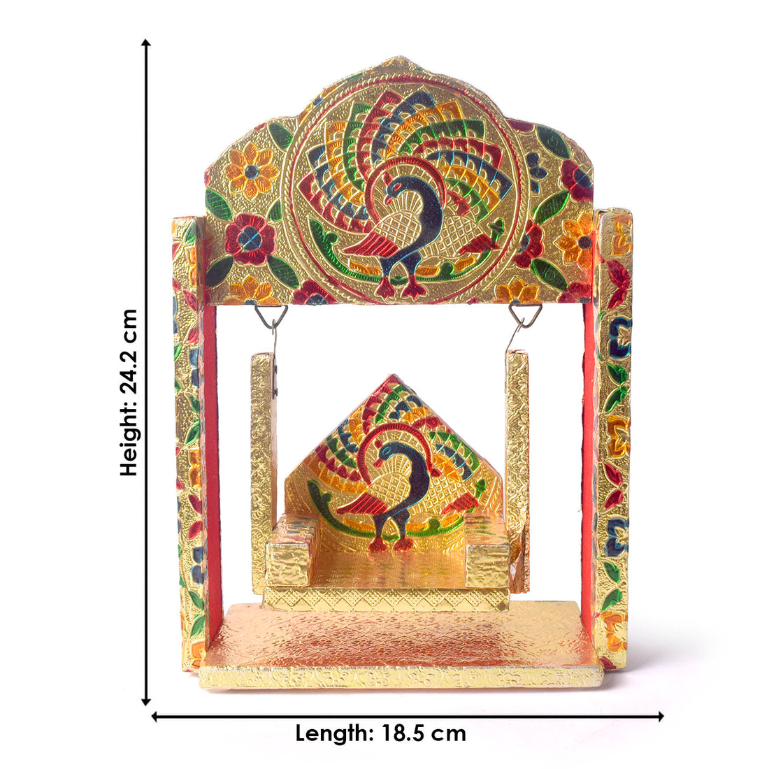 Meenakari Peacock Jhula for Laddu Gopal โ Small Size