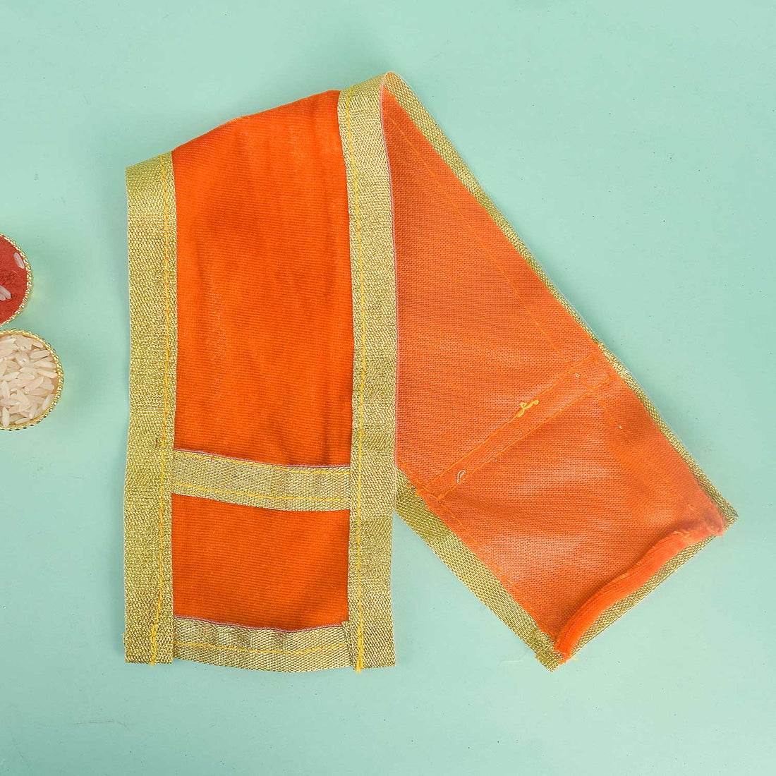 Divine orange Patka Dupatta | Indiaβs Largest Pooja Accessories Brand β www.satvikstore.in