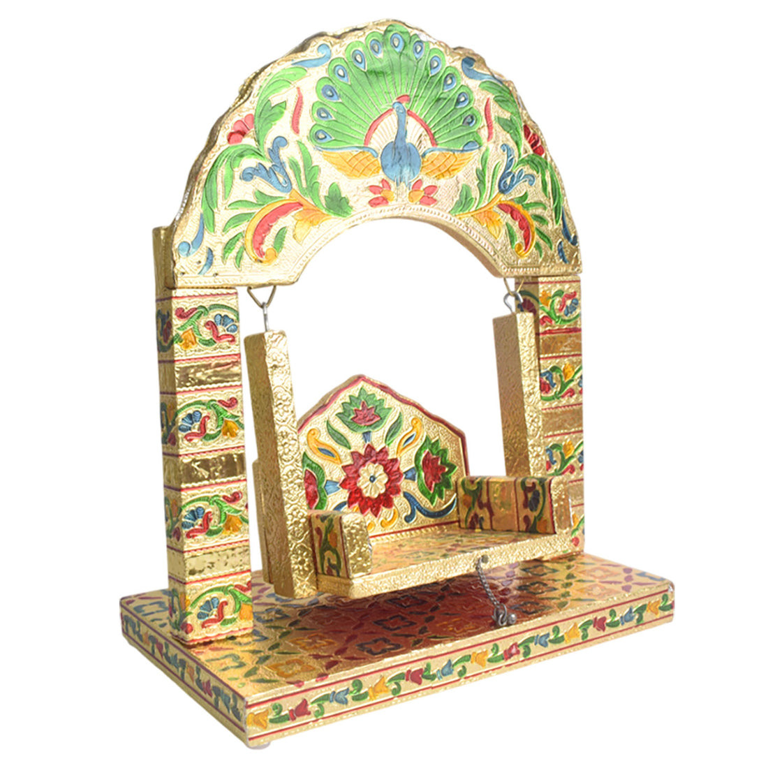 Peacock Frame Meenakari Designed Laddu Gopal Jhula