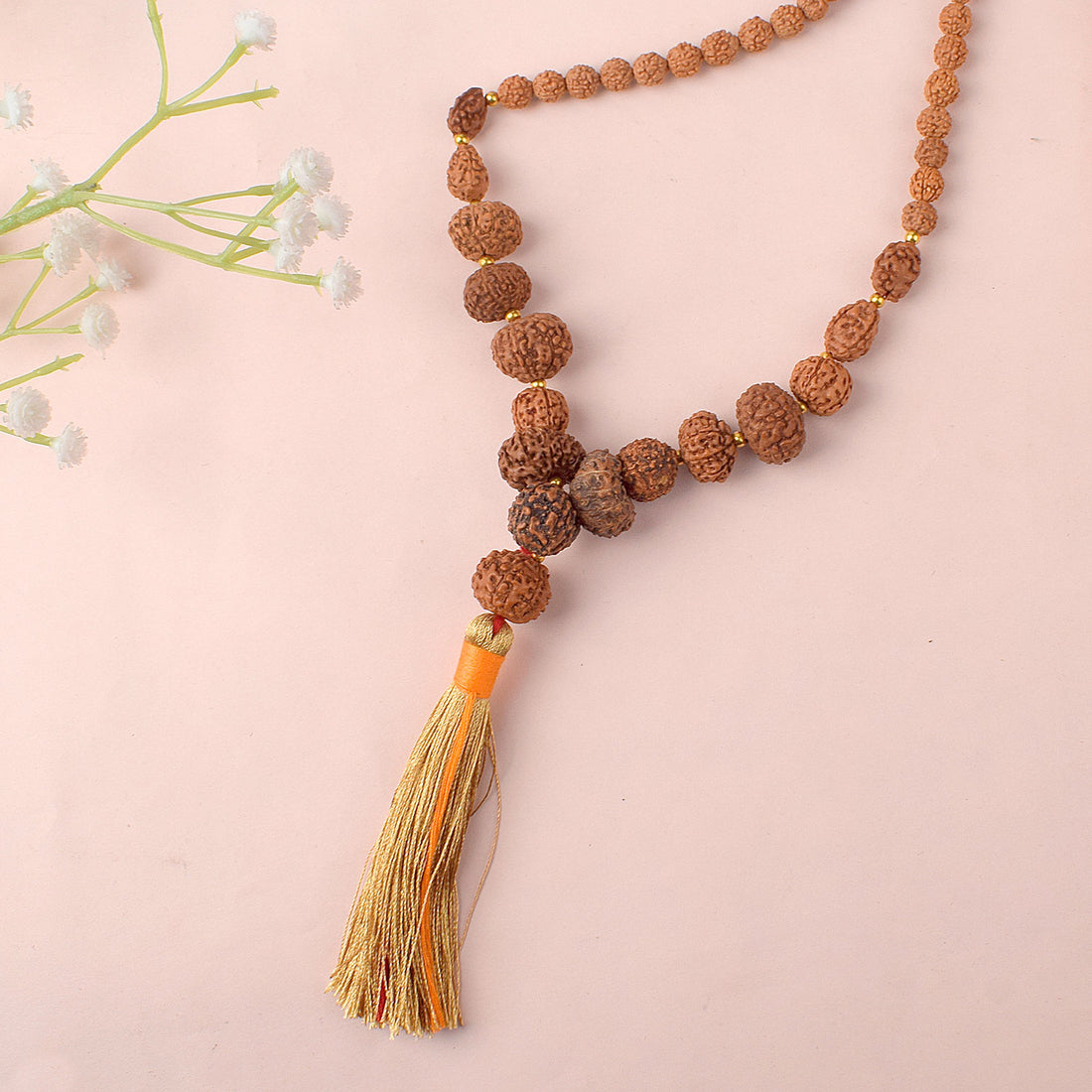1β14 Mukhi Siddh Rudraksha Mala with Asht Dhatu Capping 100% Original & Certified
