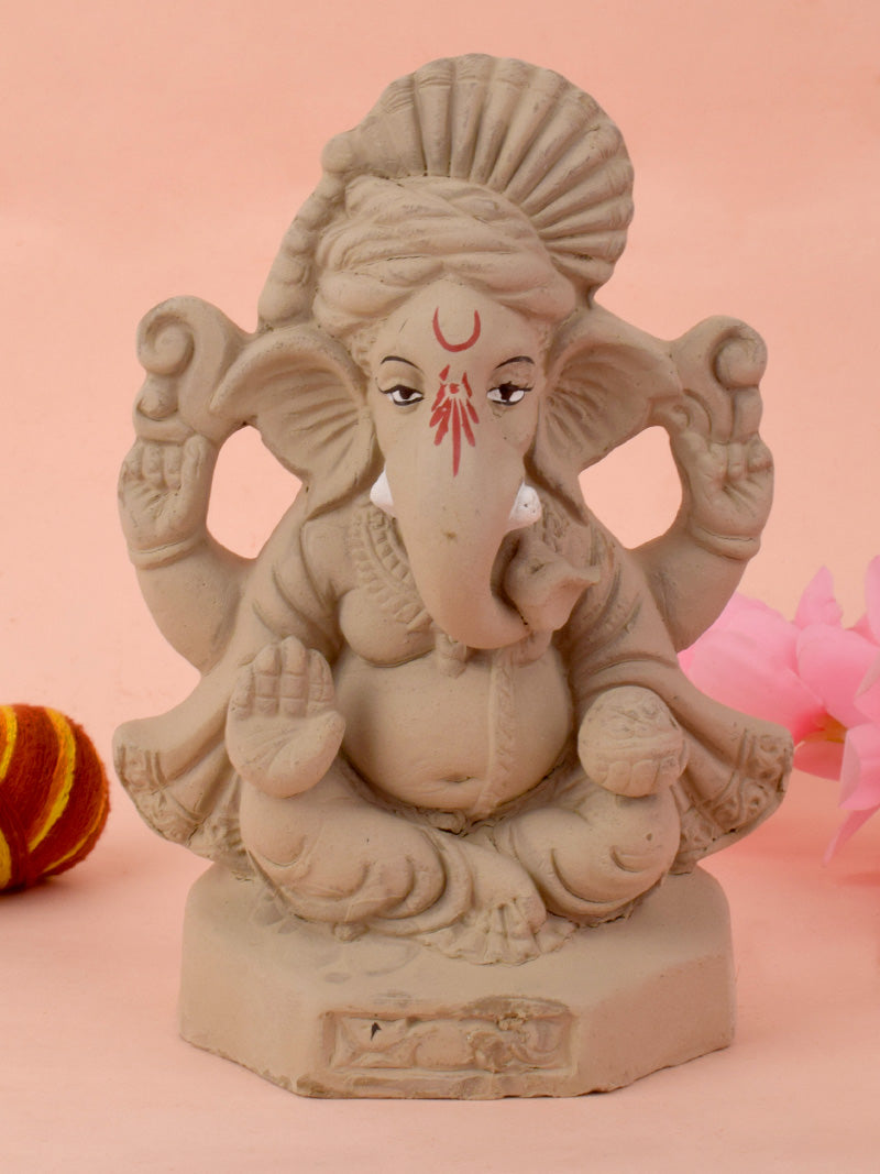 6 Inch Jaswand Eco-Friendly Ganesh Idol