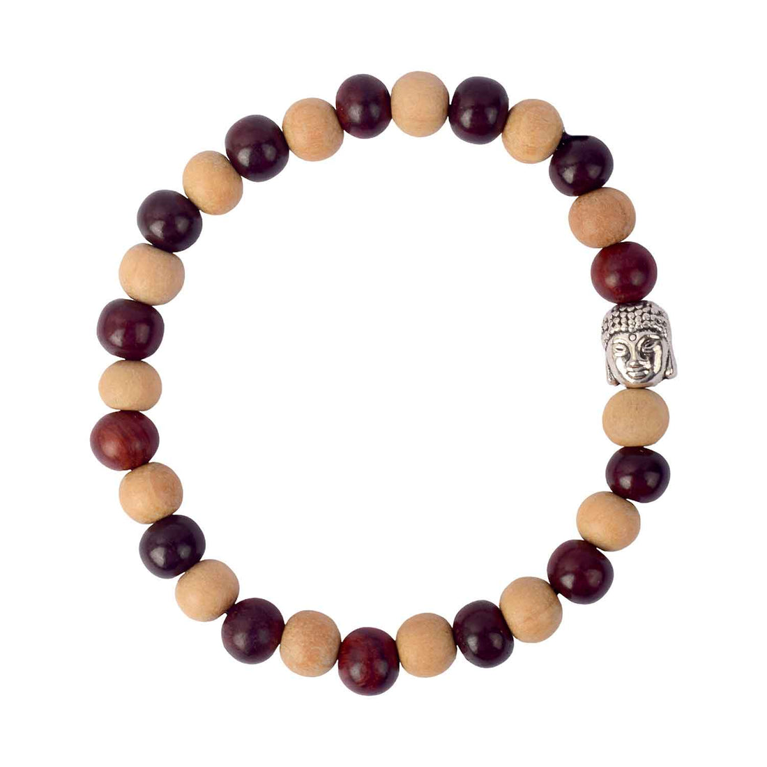 Buddha Red and White Sandalwood Bracelet