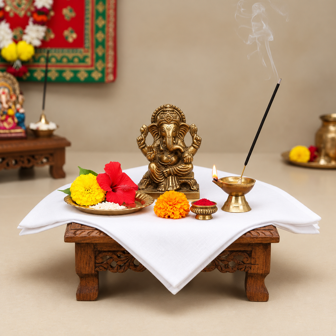 White Cotton Cloth – 1.25 Meter for Pooja & Ritual Use