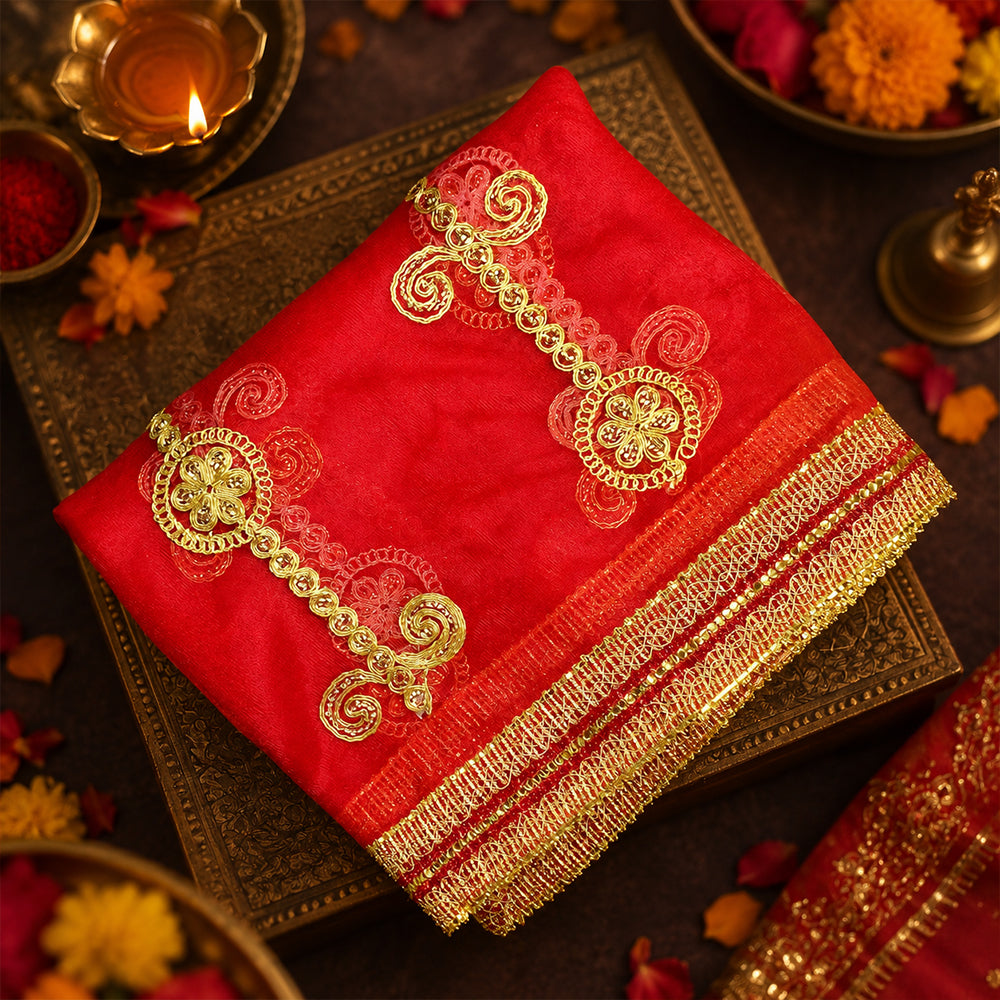 Elegant Puja Mata Chunri (89x41 inch)