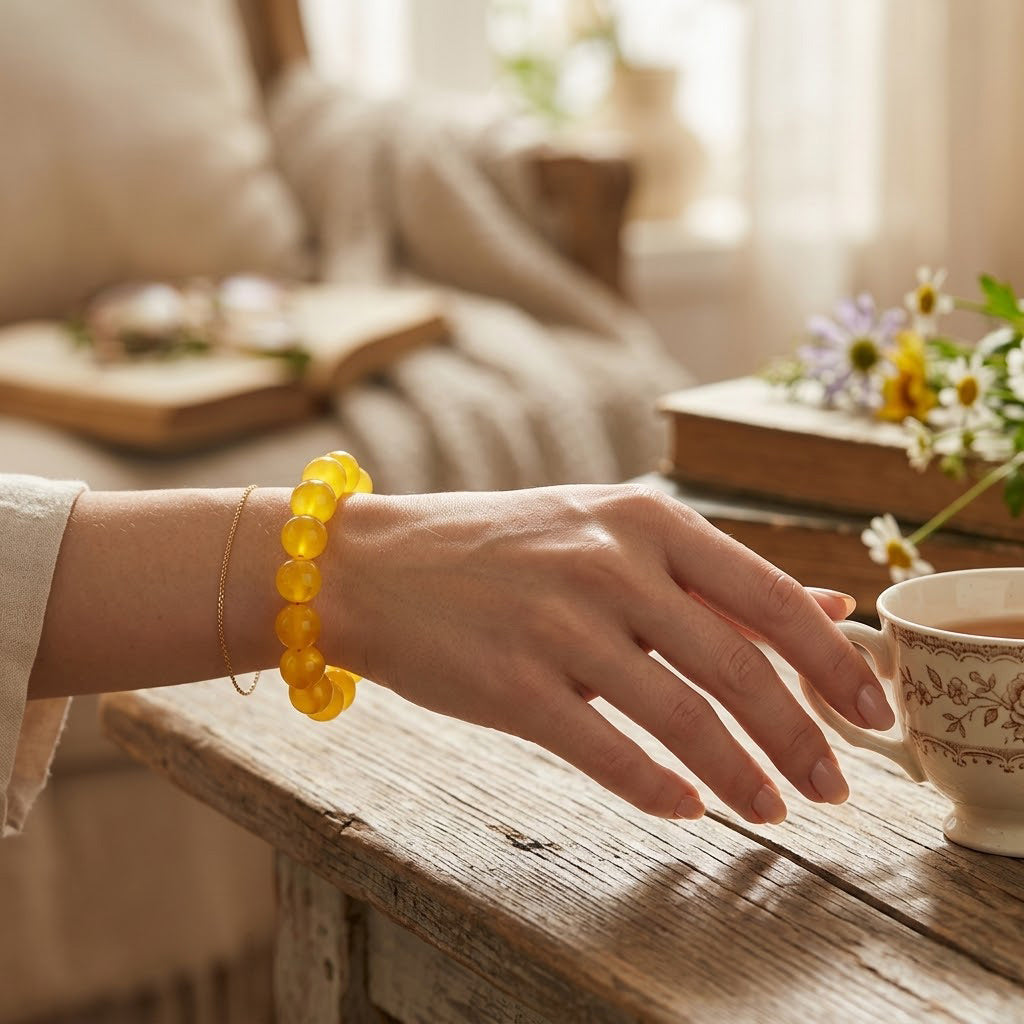 Yellow Aventurine Beaded Healing Bracelet for Energy & Positivity