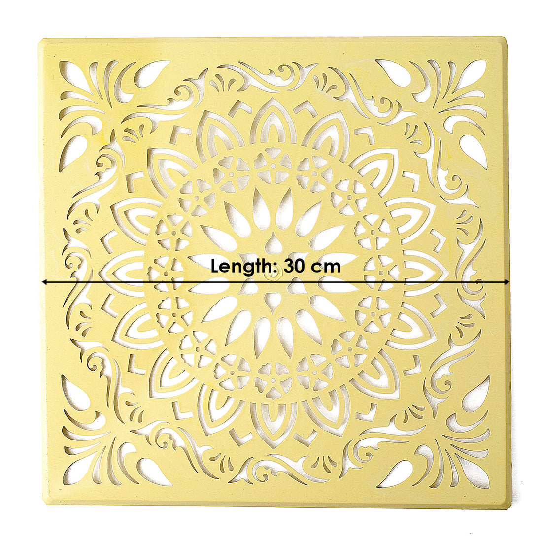 Precision-Cut Square Mandala Rangoli Stencil