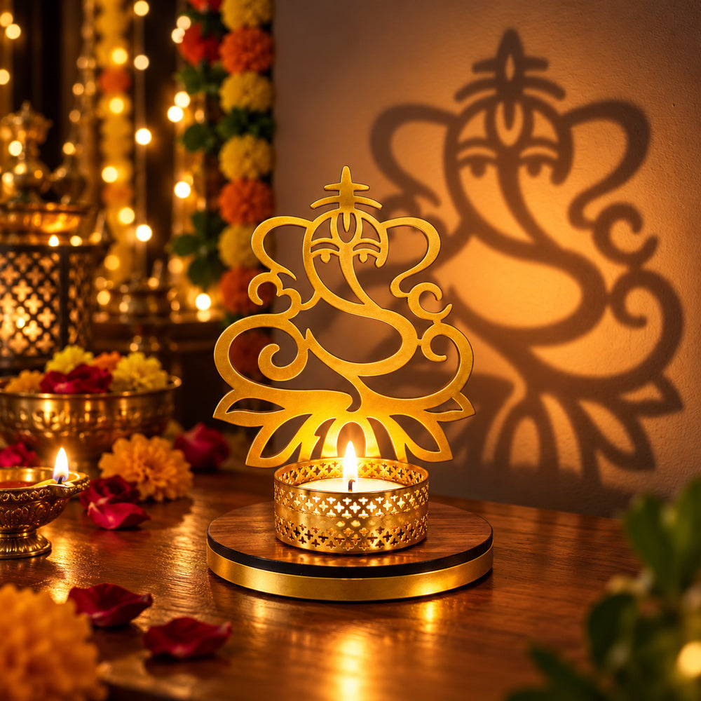 Handmade Lord Ganesha Shadow Diya