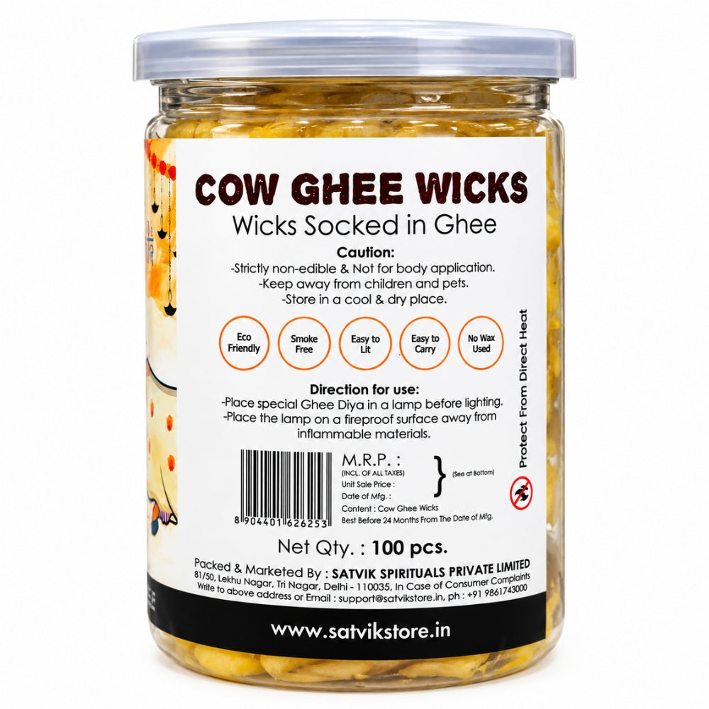 Pure Cow Ghee Wicks (Wax Free)