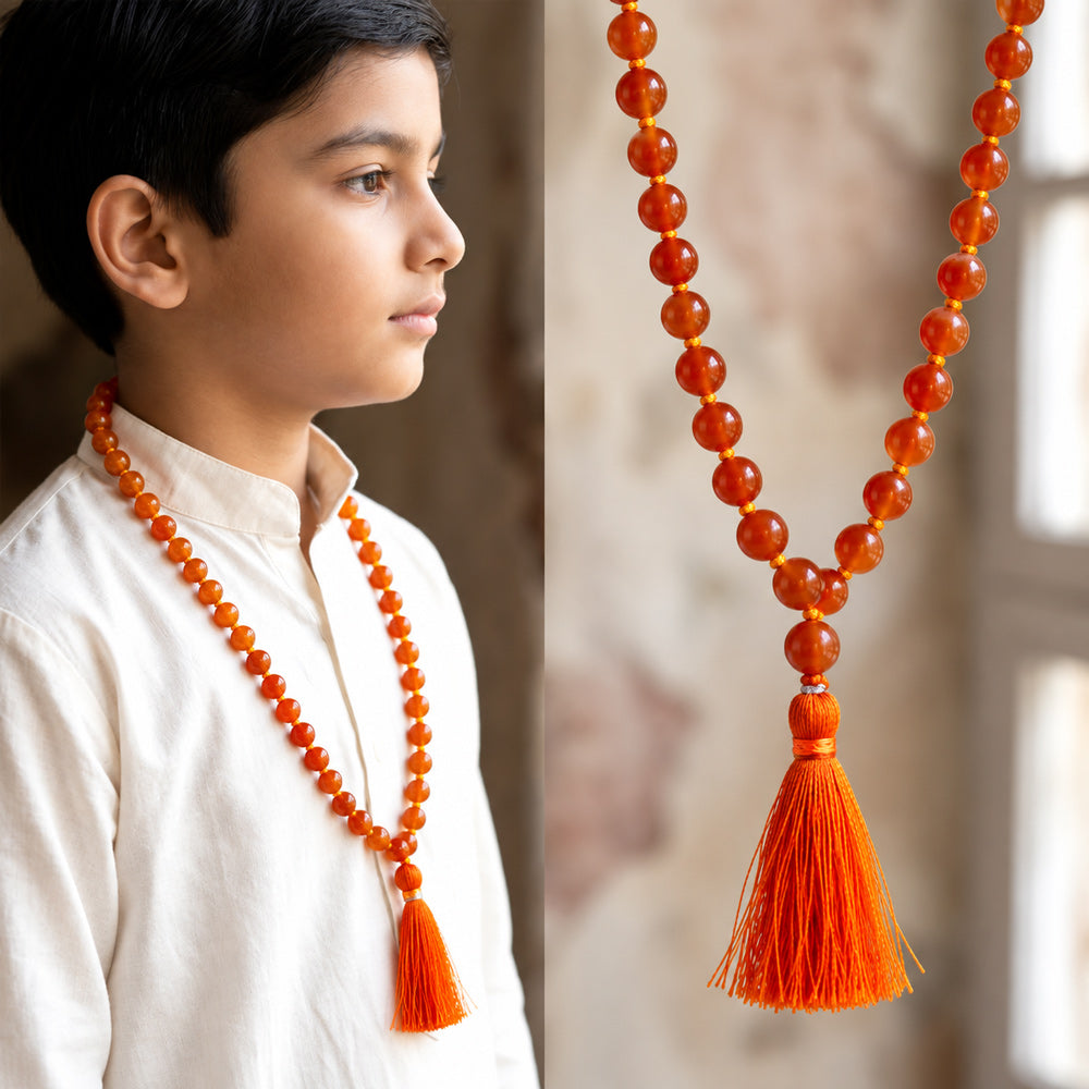 Hakik Jap Mala (Dark Orange)