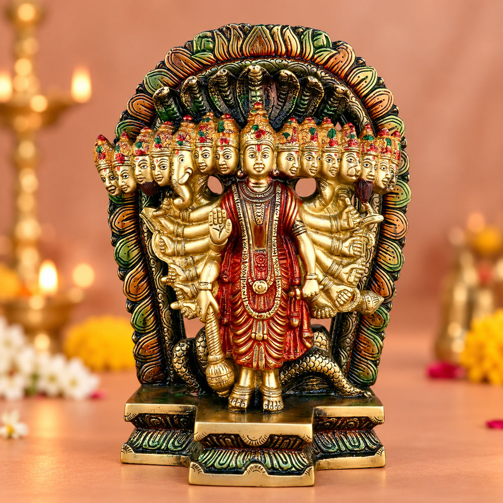 Brass Virat Dusmukhi Vishnu Swaroop Statue β Large