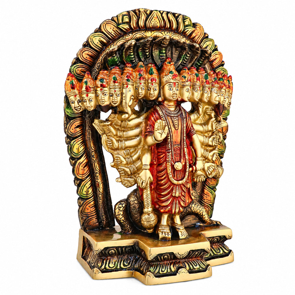 Brass Virat Dusmukhi Vishnu Swaroop Statue β Large