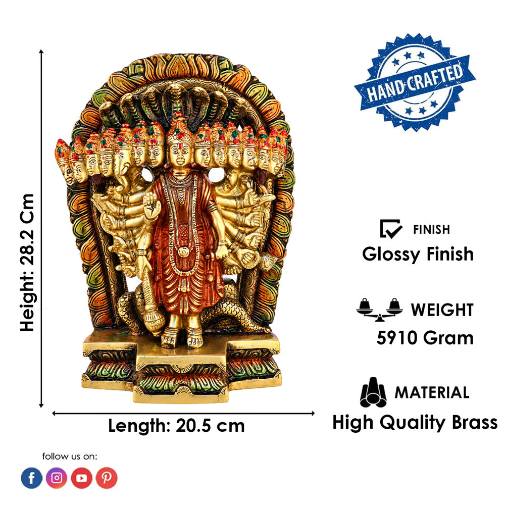 Brass Virat Dusmukhi Vishnu Swaroop Statue β Large
