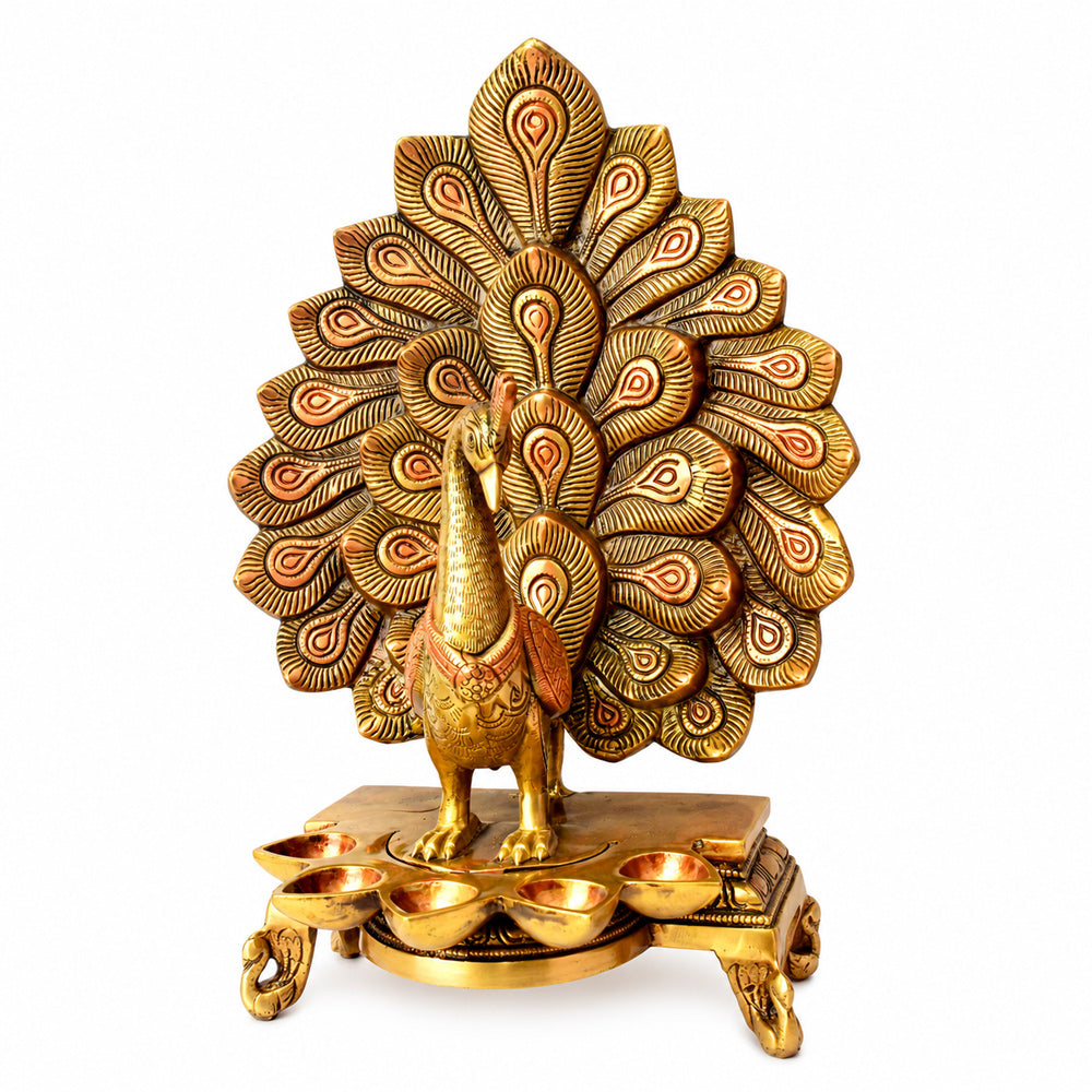 14 Inch Stylish Peacock Panch Diya