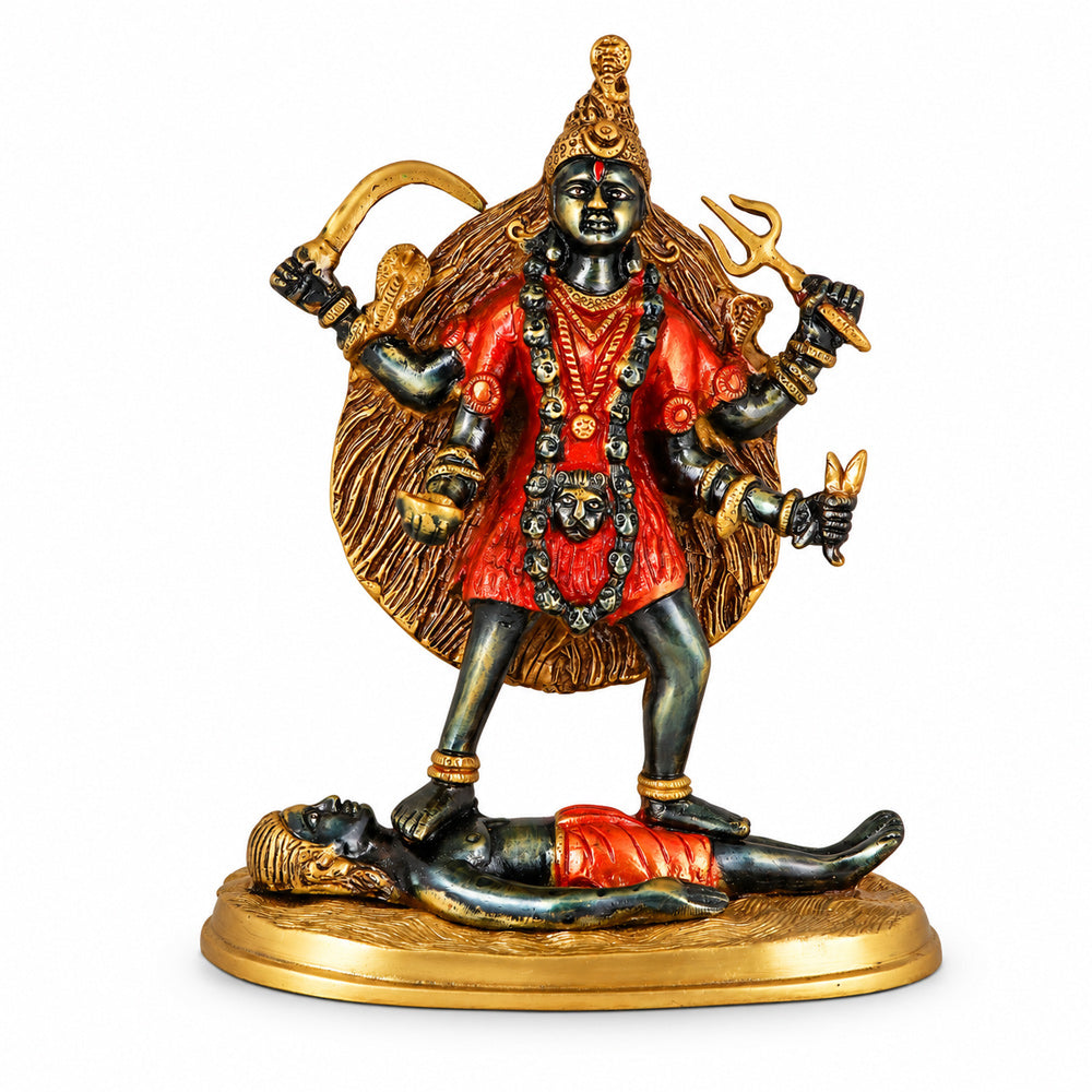 12 inch Brass Colorful Kali Maa Idol