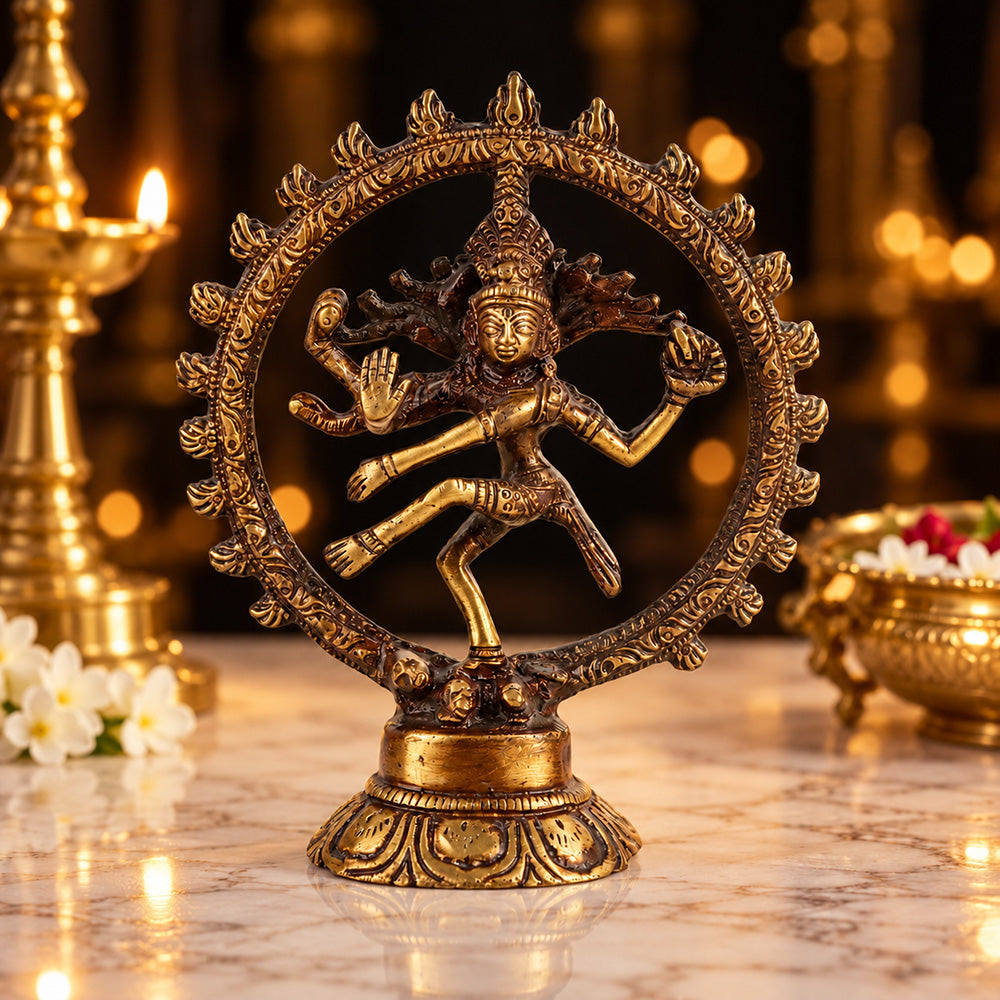 5 Inch Petite Nataraj Brass Idol