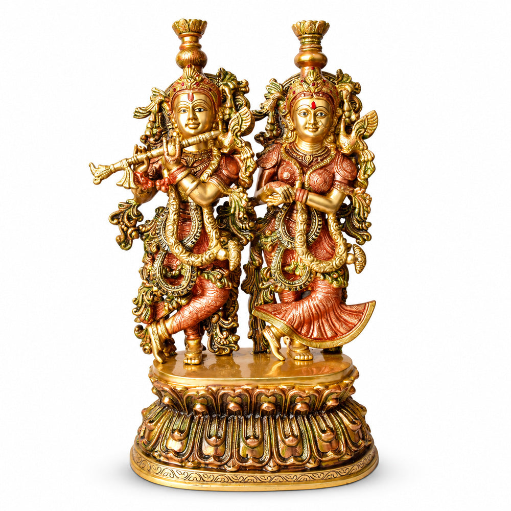 12.2 Inch Stunning Radha Krishna Brass Idol