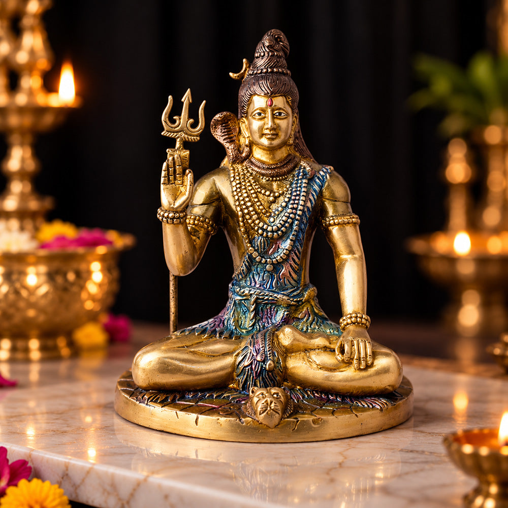 9.4 Inch Divine Brass Shiv Idol