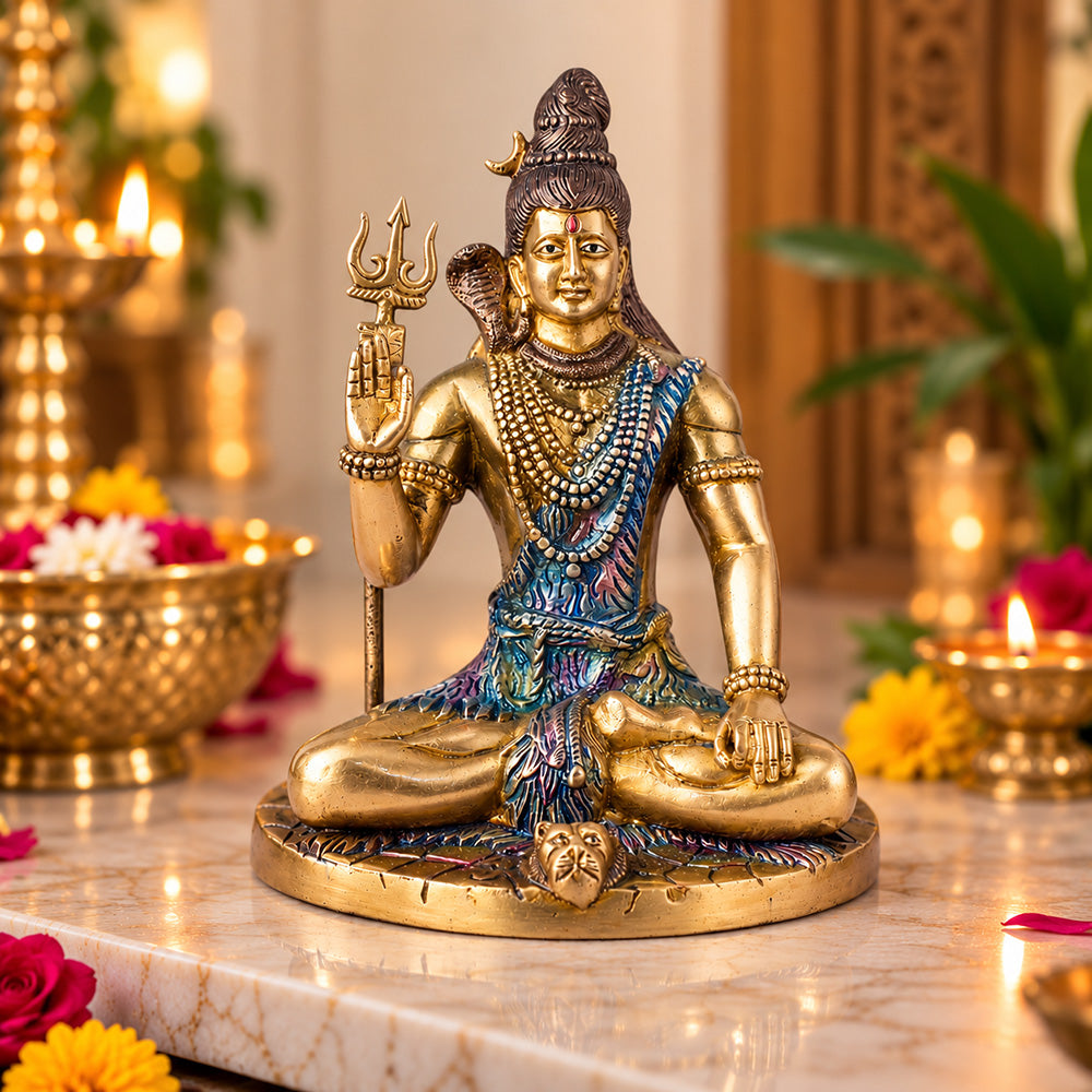 9.4 Inch Divine Brass Shiv Idol