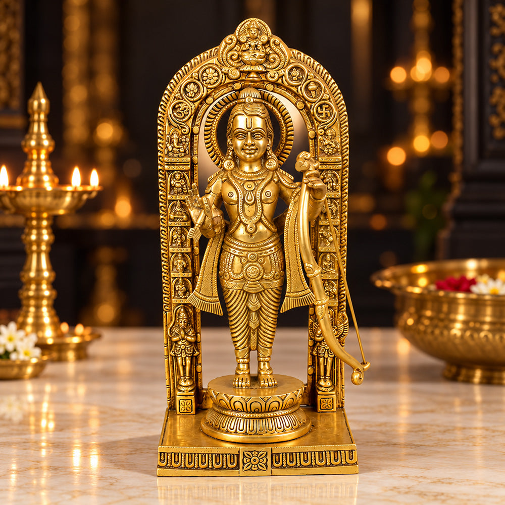 11.8 Inch Pure Brass Ayodhya Ram Lalla Idol - Divine Statue