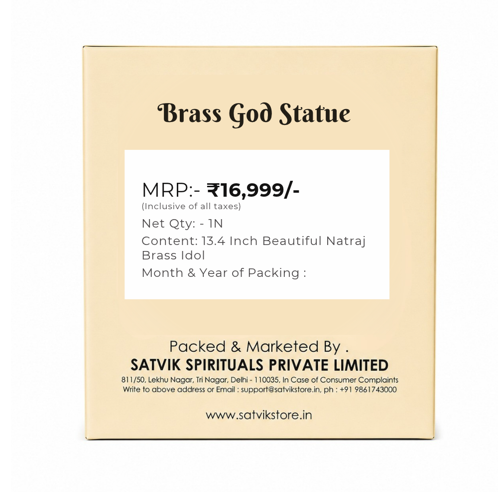 13.4 Inch Beautiful Natraj Brass Idol