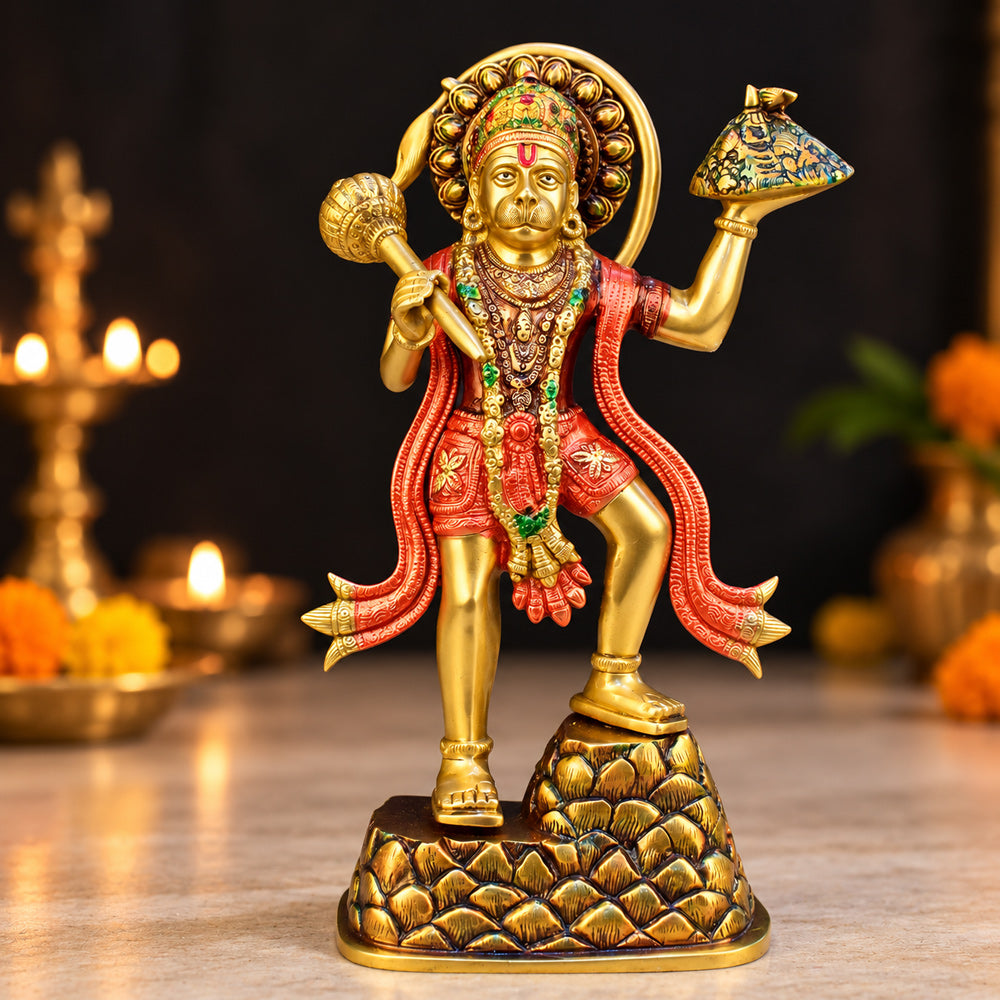 14.2 Inch Kesari Nandan Hanuman Brass Idol