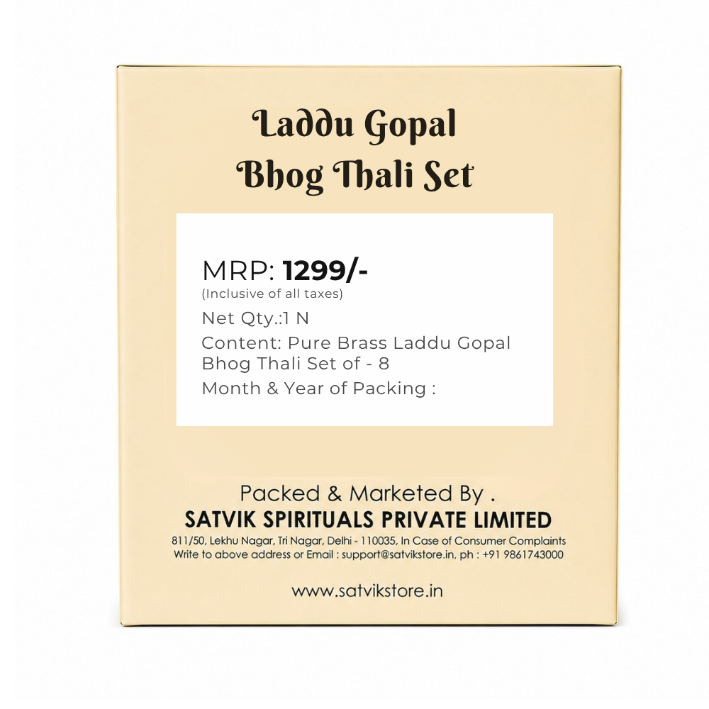 Pure Brass Laddu Gopal Bhog Thali Set