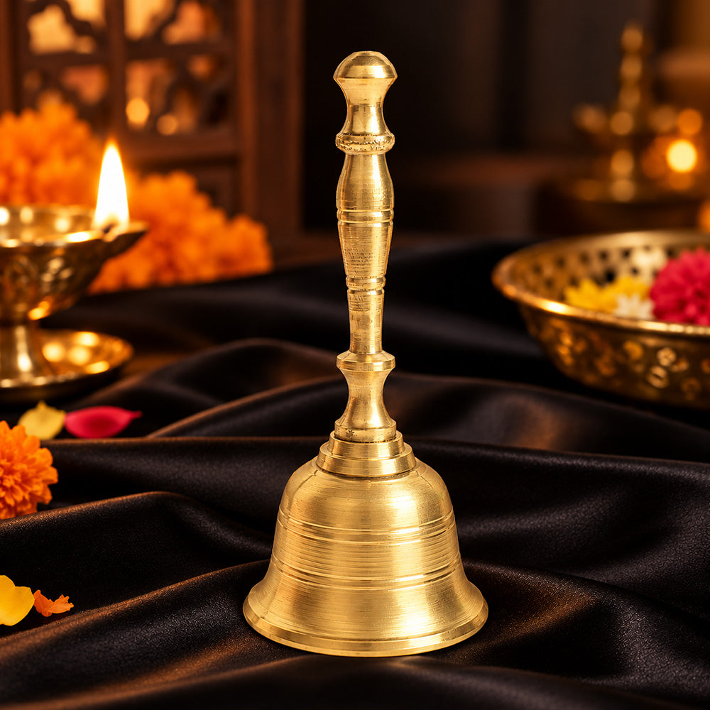 Brass Round Linning Puja Bell
