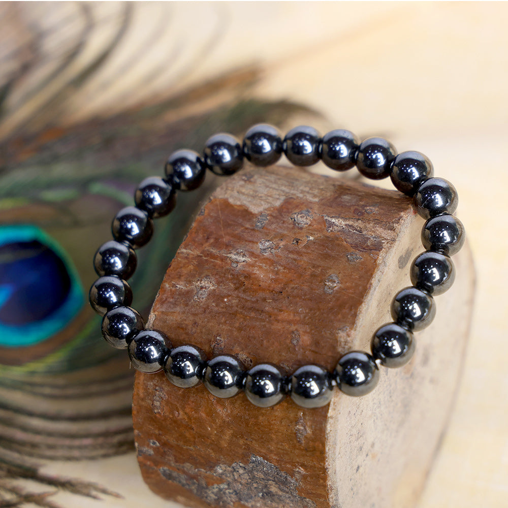 8 MM Authentic Hematite Crystal Bracelet for Reiki Healing