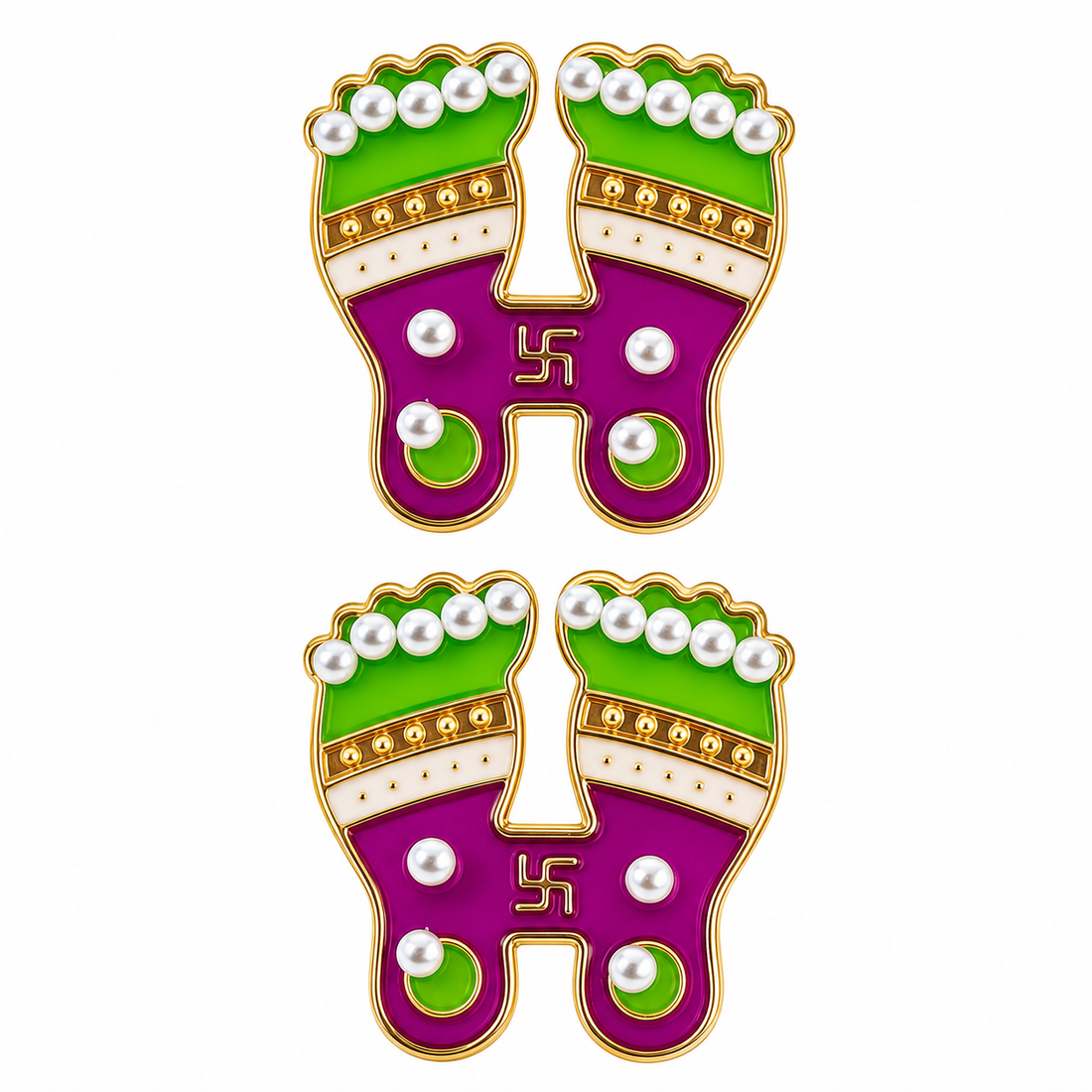 Diwali Laxmi Ji Charan Paduka Stickers Set of 2