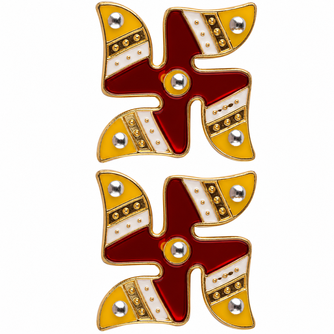 Diwali Sparkle Swastik Vibrant Stickers Set of 2
