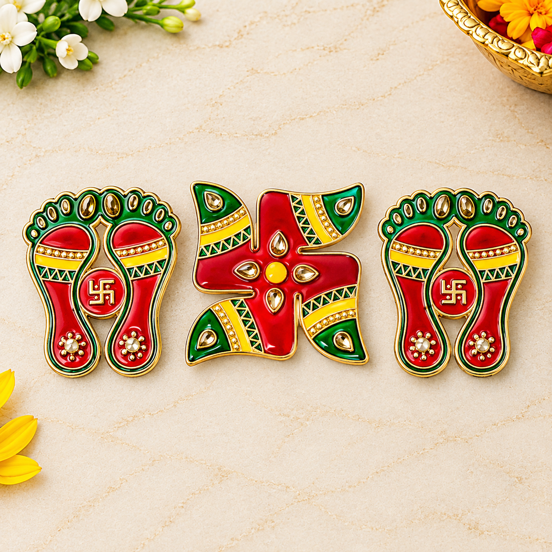 Glowing Celebrations Unique Diwali Stickers s Set of 3
