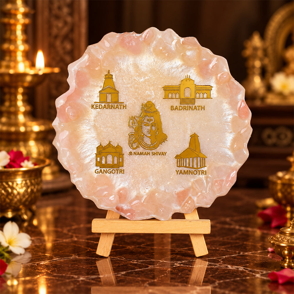 Decorative Resin Frame Lord Shiva & Char Dham Temples